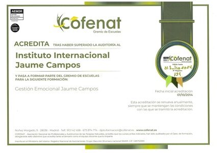 Instituto Internacional Jaume Campos Certificado COFENAT
